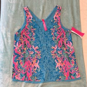NWT Lilly Pulitzer Florin sleeveless reversible top in Seaweed Samba, size large